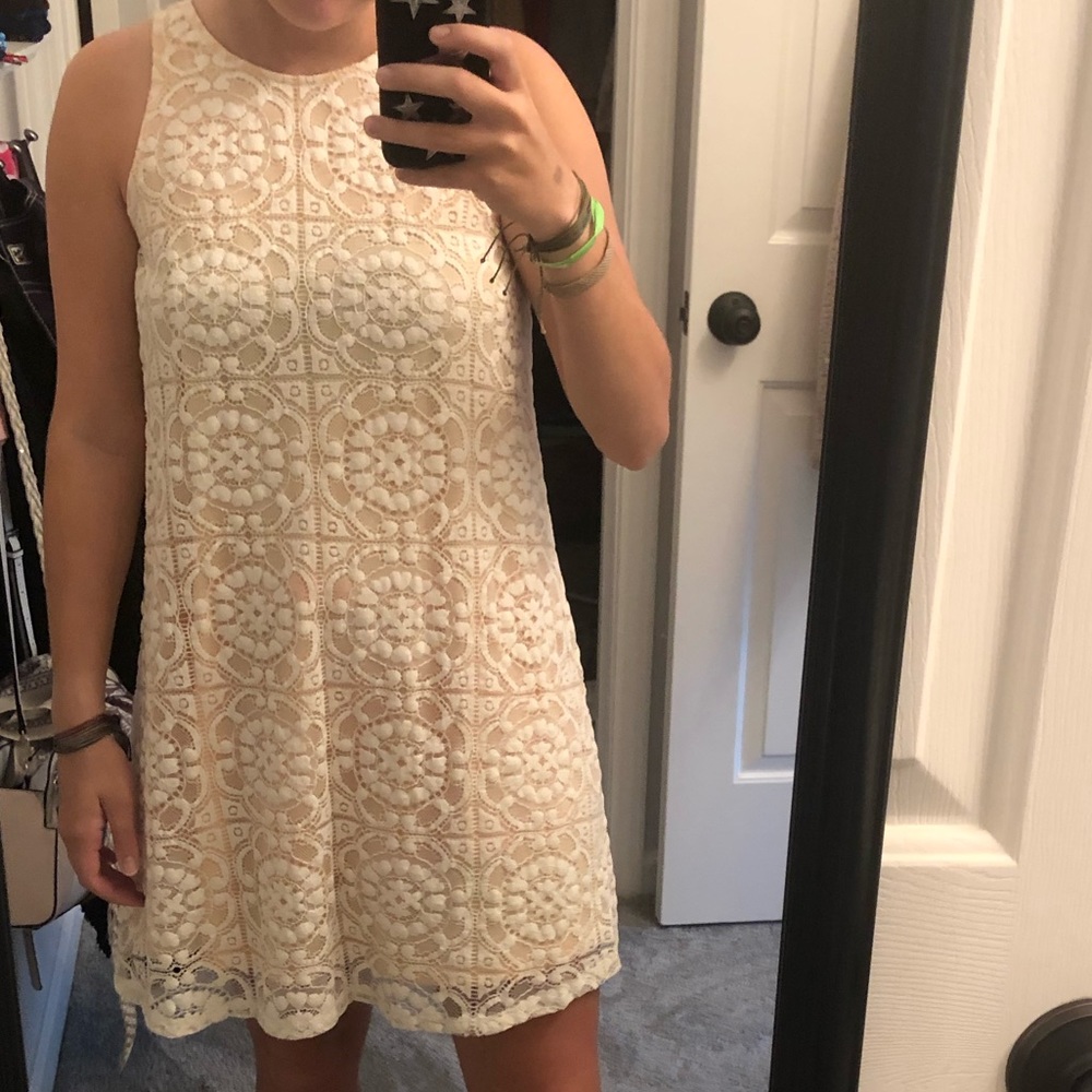 cream lace dress